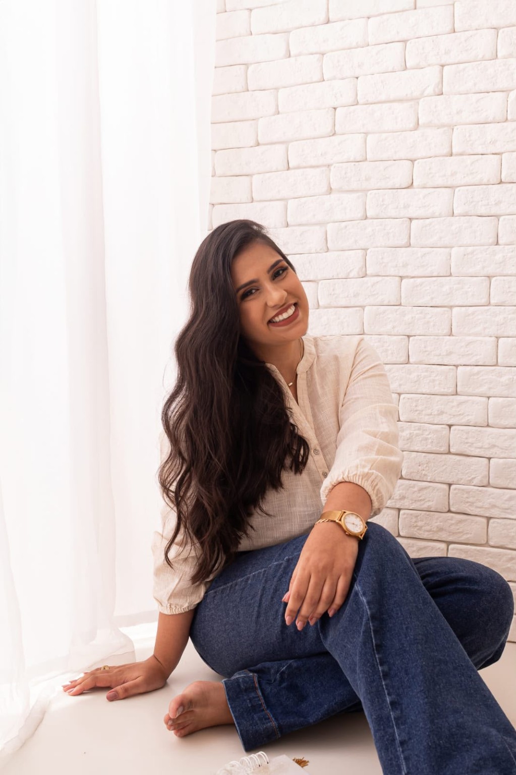 Ester Monteiro em atendimento